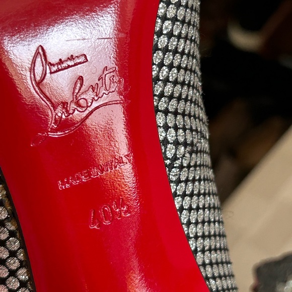 Christian Louboutin Pigalle 120 Pumps In Black & Silver Omicron - Picture 8 of 14